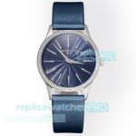 Swiss Replica Patek Philippe Calatrava 4997200R Blue Watch with Diamond Bezel 